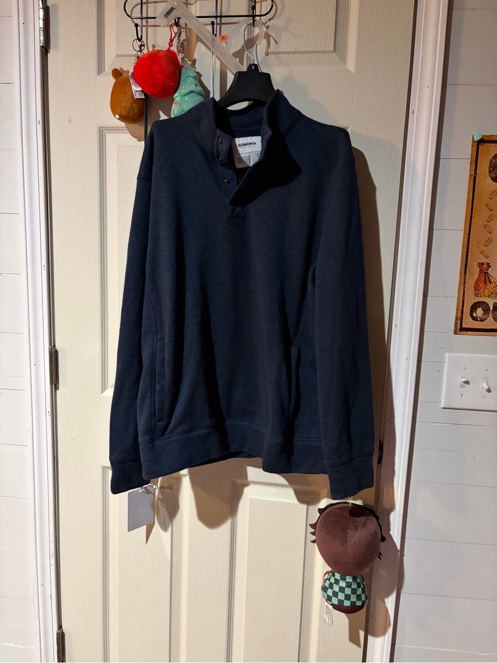 Men’s Navy Quarter-Snap Pullover Sweater